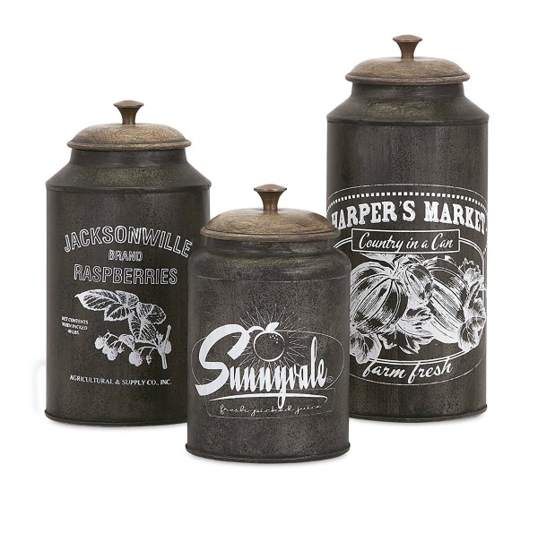 Dark Metal Canister Set