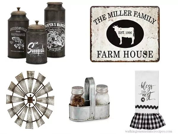 A great collection of kitchen farmhouse decor that you can afford featured today on Walking on Sunshine