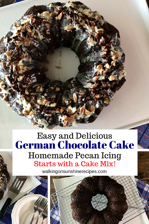 German Chocolate Cake with Homemade Pecan Coconut Icing