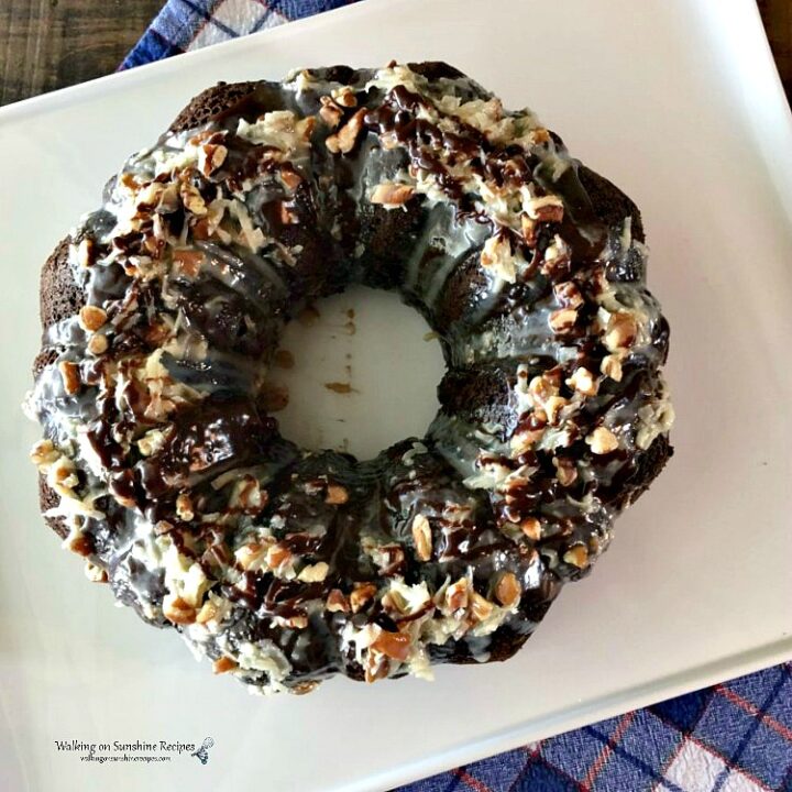 Semi Homemade German Chocolate Cake With Coconut Pecan Icing