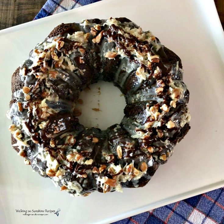 German Chocolate Cake from a Cake Mix with Homemade Coconut Icing from WOS