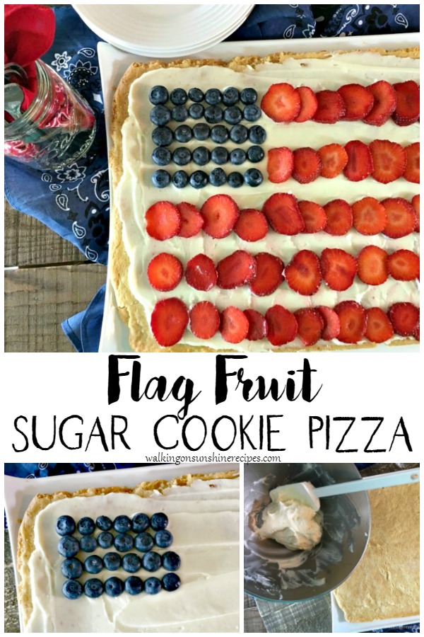 Flag Fruit Sugar Cookie Pizza from Walking on Sunshine Recipes