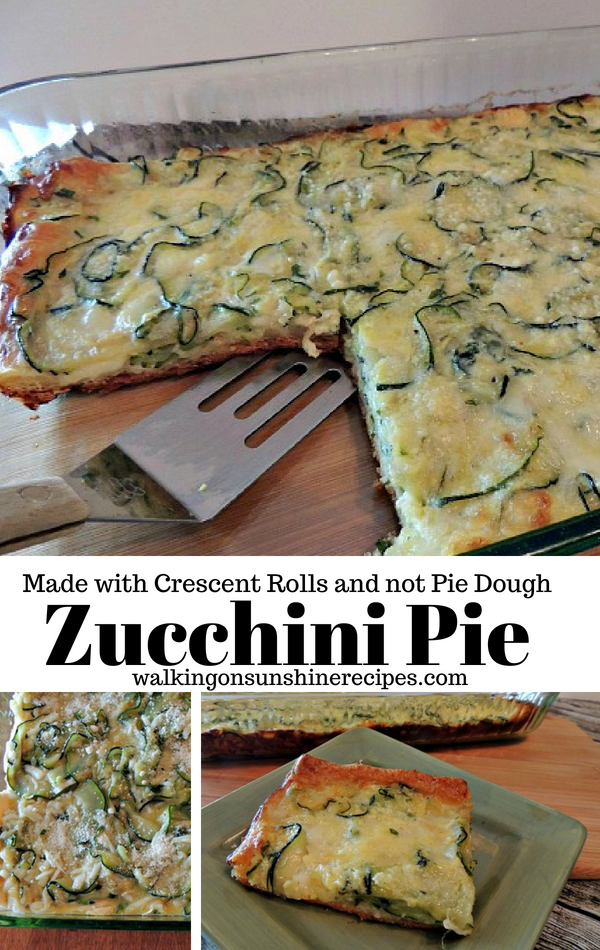 Zucchini Pie made with Crescent Rolls sliced and served from Walking on Sunshine.