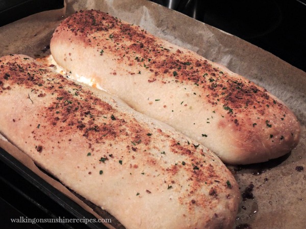 Calzones fresh from the oven on baking tray from Walking on Sunshine