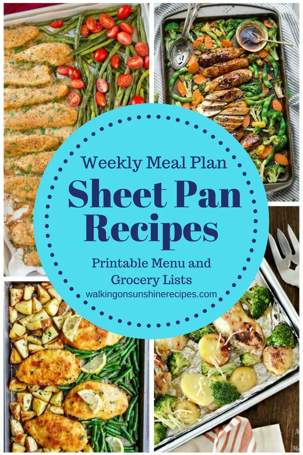 5 Delicious Sheet Pan Dinners are featured this week with our Weekly Meal Plan. 