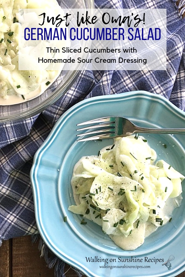 German Cucumber Salad with Homemade Sour Cream Dressing
