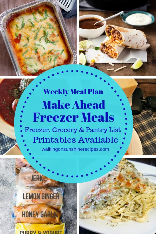 Make Ahead Freezer Meals and Recipes are featured as part of our Weekly Meal Plan with printable menus available to help plan dinner this week.