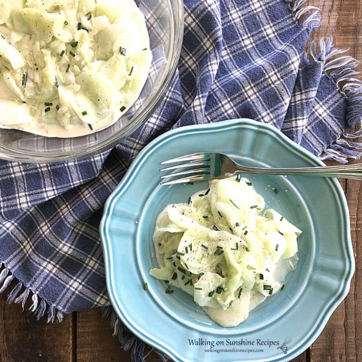 German Cucumber Salad with Sour Cream Dressing - Just like Oma's