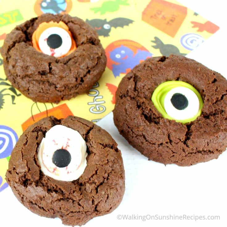 Halloween Thumbprint Cookies with Scary Googly Eyes