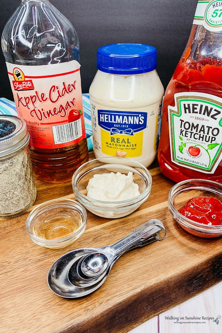 Ingredients for fry sauce. 