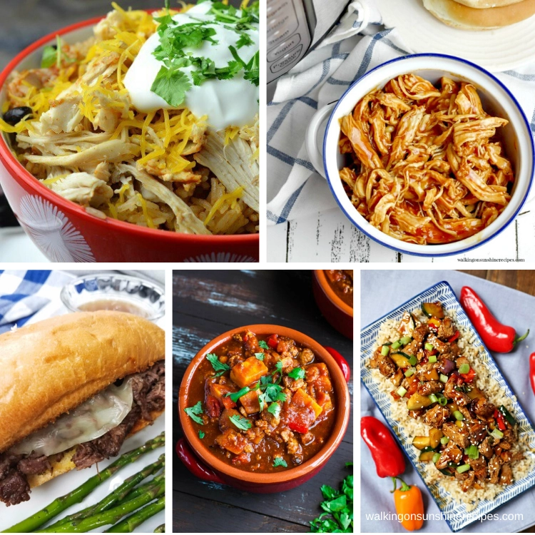 5 different instant pot recipes for dinner this week. 