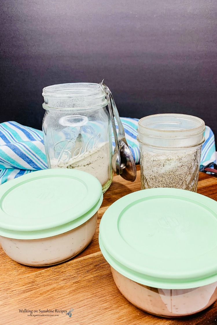 Pizza Dipping Sauces stored in glass containers