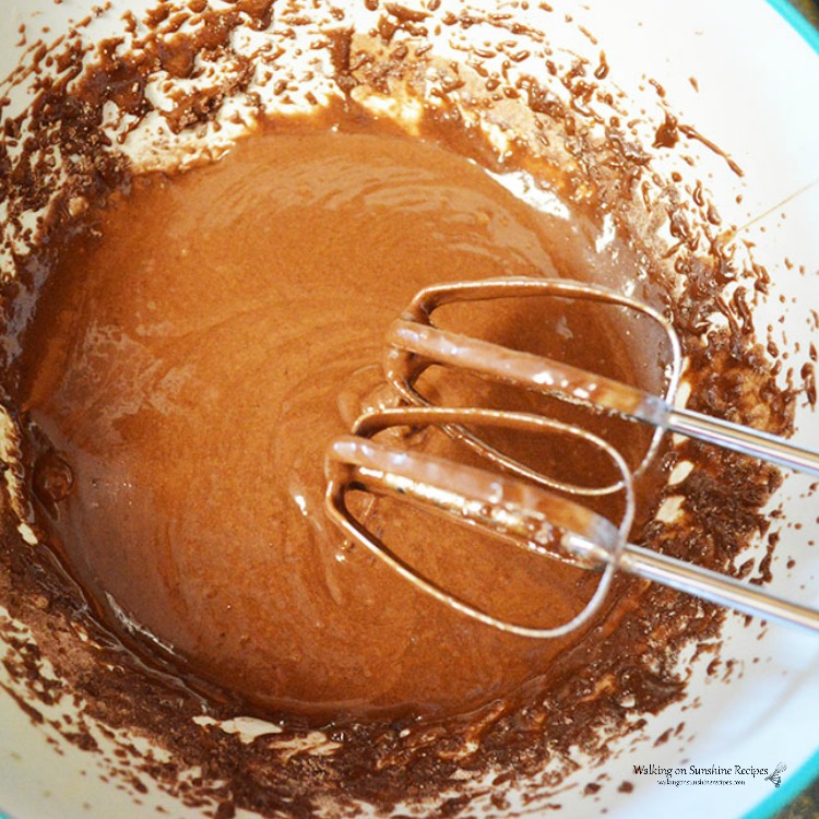 Brownie Mix in Bowl with Beaters