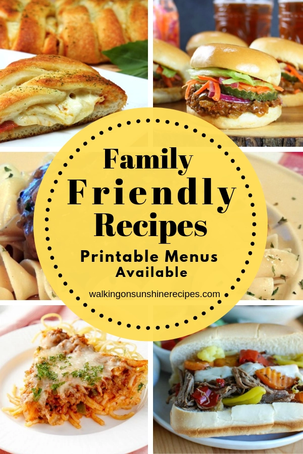 5 family friendly recipes for dinner this week. 