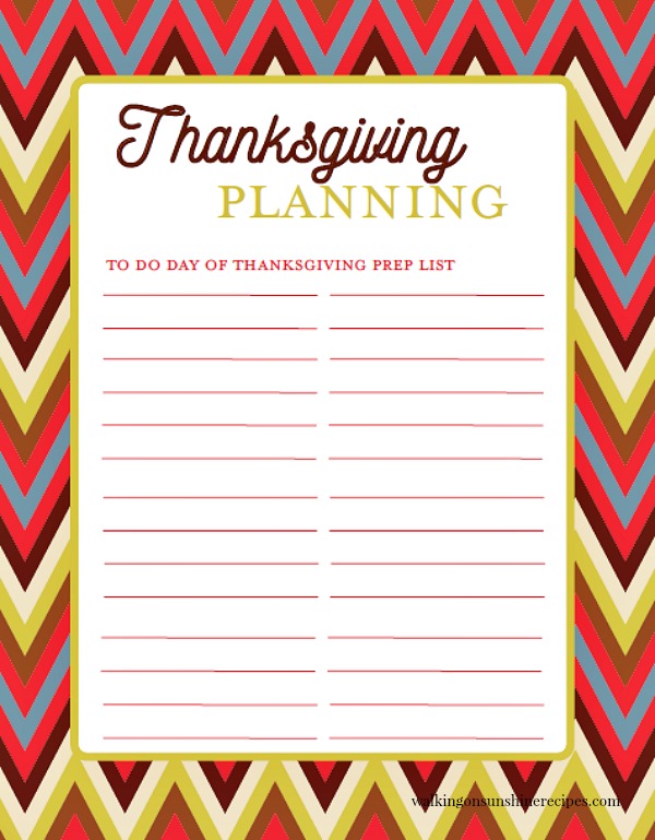 Thanksgiving To Do List
