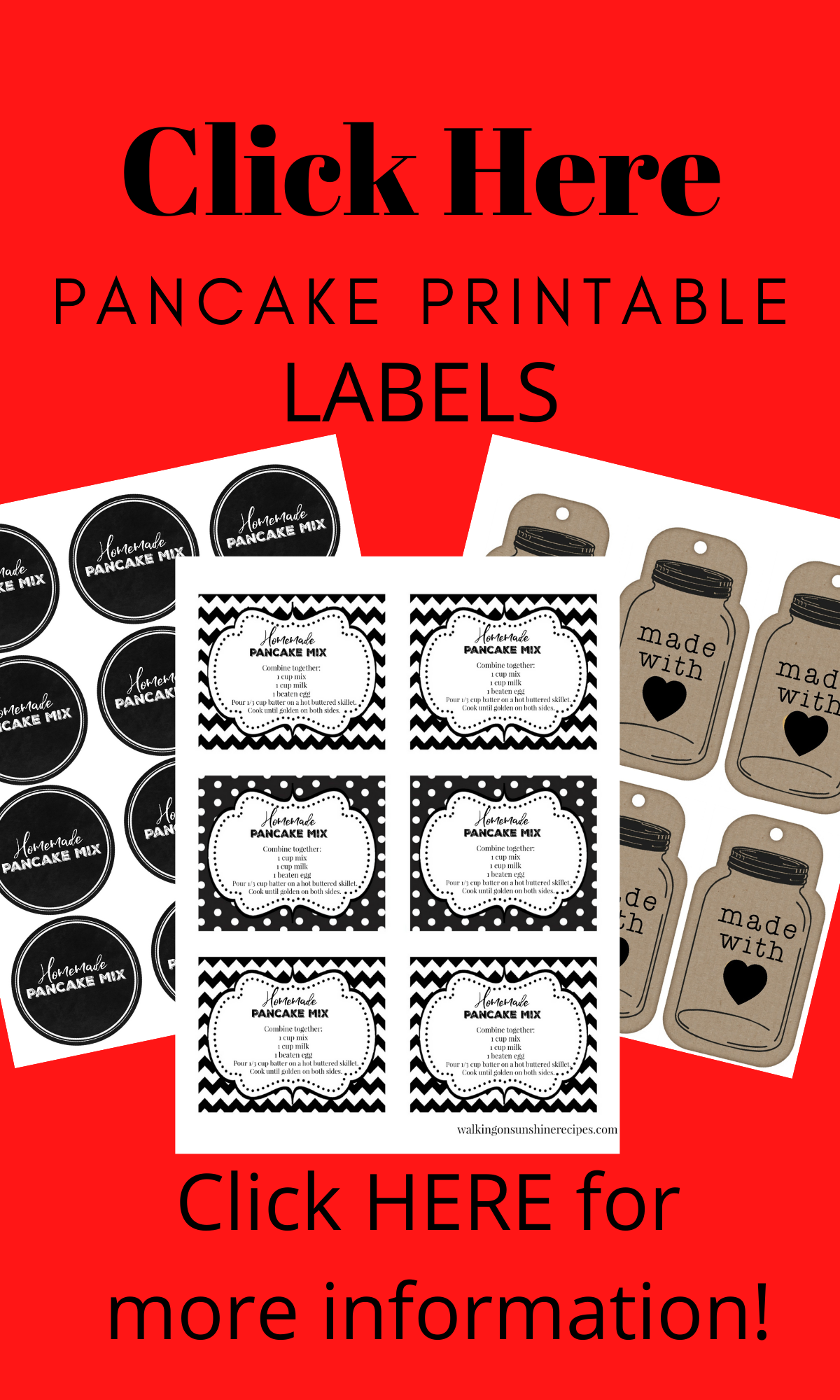 Bulk Pancake Mix Labels and Tags