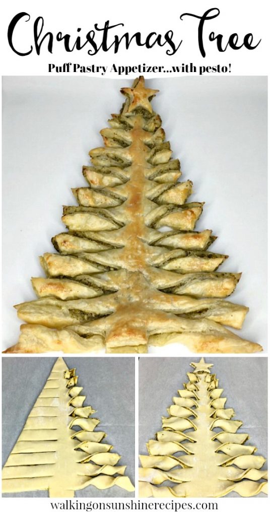 Recipe: Christmas Tree Puff Pastry Appetizer with Pesto Sauce| Walking ...
