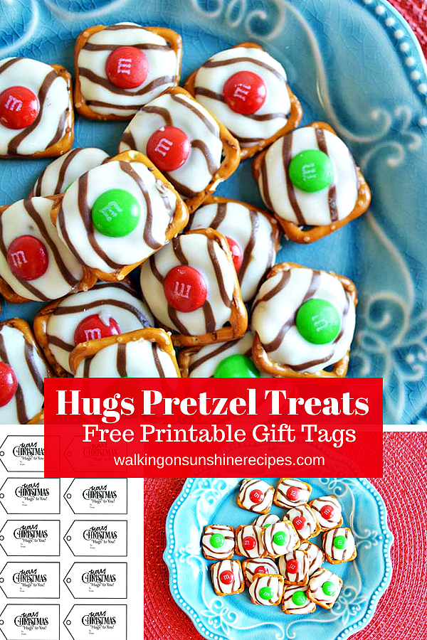 Hugs Pretzels with FREE Printable Gift Tags from Walking on Sunshine Recipes