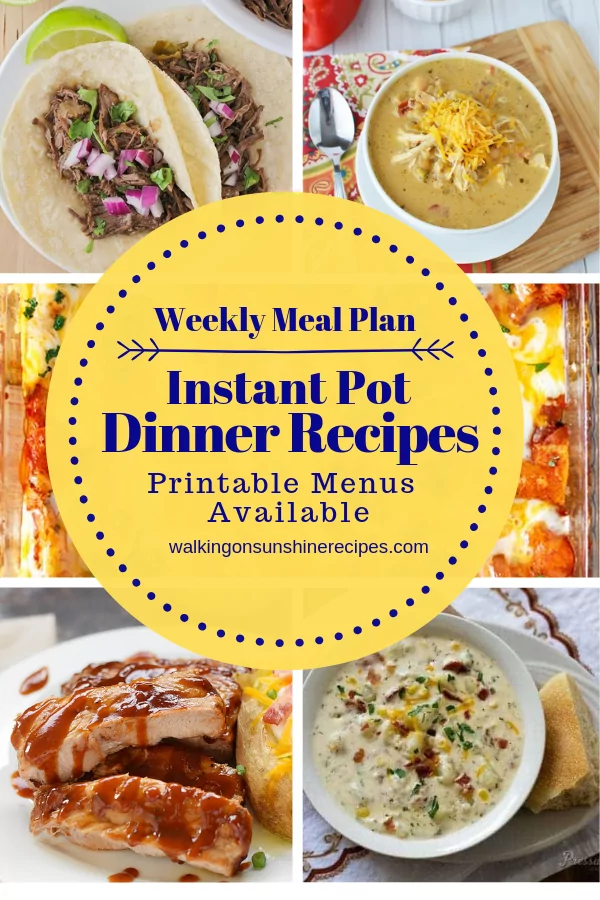 Instant Pot Recipes - Weekly Meal Plan