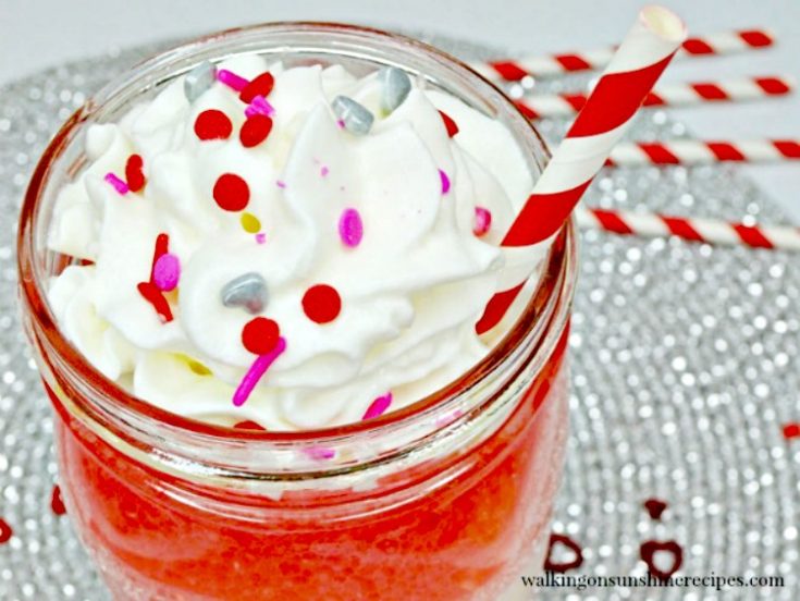 Valentine's Day Ice Cream Strawberry Soda with Whipped Cream from Walking on Sunshine Recipes