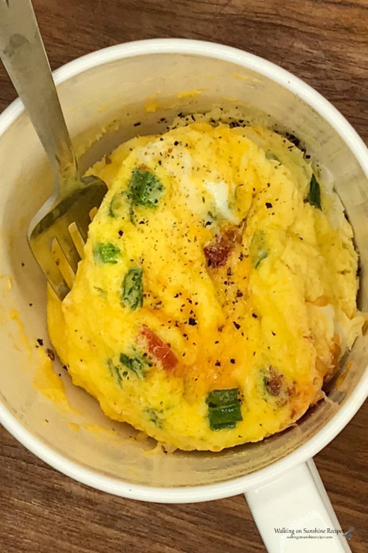 Microwavable Egg Omelet in a Mug Walking on Sunshine