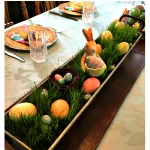 Easter and Spring Centerpiece made with Real Grass from Walking on Sunshine Recipes