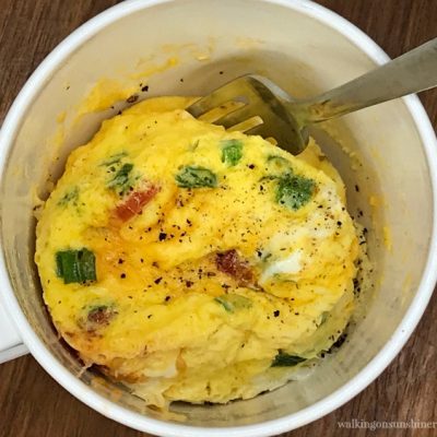 Egg Omelet in Mug Ready to Eat for a Quick Breakfast