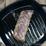 Grilled Steak in Cast Iron Grill Pan