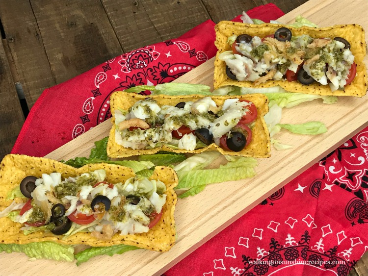 Kid Friendly Fish Tacos on cutting board for dinner