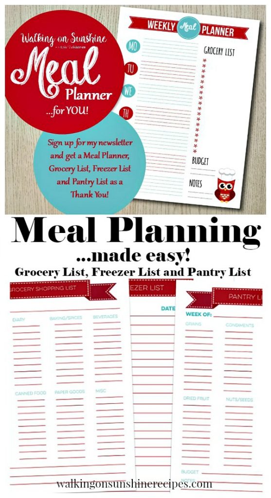 Meal Planning made easy with Printable Grocery, Freezer and Pantry Lists 