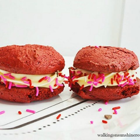 Red Velvet Sandwich Cookies from a Cake Mix