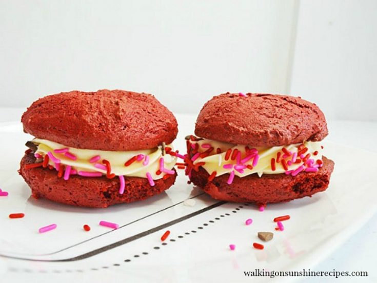 Red Velvet Sandwich Cookies from a Cake Mix