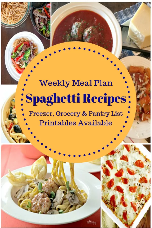 Spaghetti Recipes Weekly Meal Plan 