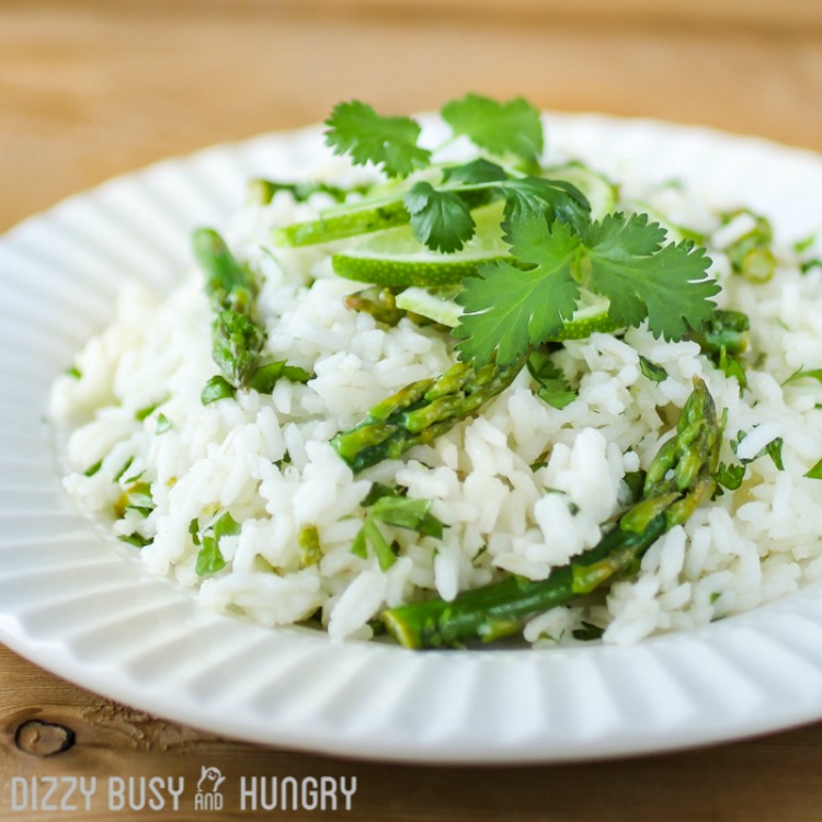 Cilantro Lime Asparagus and Rice from Dizzy Busy and Hungry