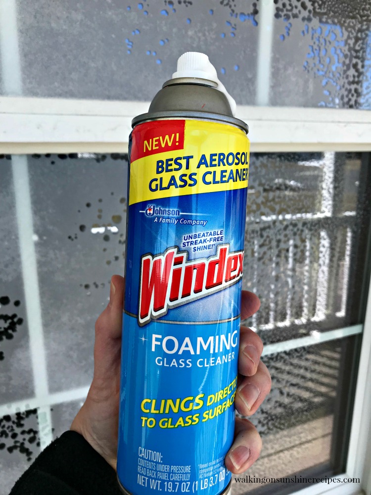 Closeup of Windex Foaming Glass Cleaner