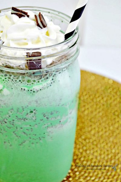 Mint Chocolate Chip Ice Cream Soda | Walking on Sunshine Recipes