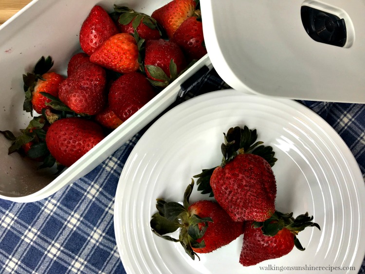 Strawberries after 30 days in Vacuum Sealer from Walking on Sunshine Recipes