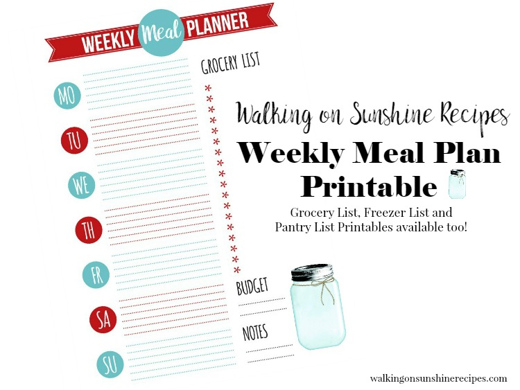 Weekly Meal Plan Printables