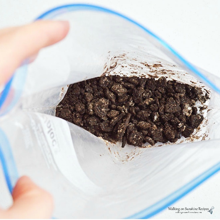 Crushed Cookies in plastic baggie