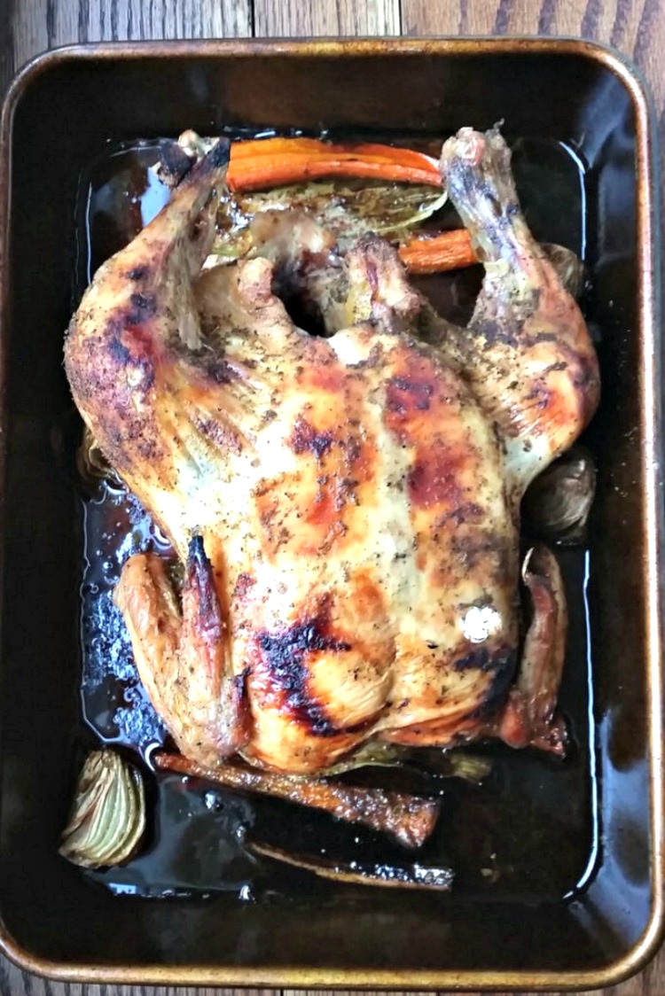 Easy Roast Chicken from Hardly a Goddess