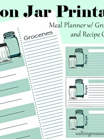 Mason Jar Meal Planner with Recipe Cards FEATURED photo from Walking on Sunshine Recipes