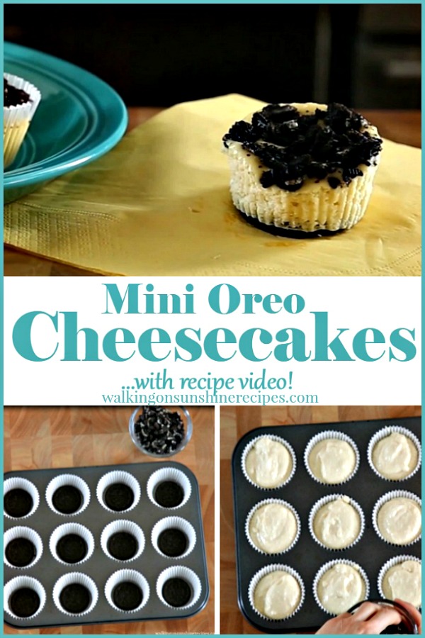 Individual Mini Oreo Cheesecakes with Recipe Video from Walking on Sunshine Recipes Mini Oreo Cheesecakes with Recipe Video from Walking on Sunshine Recipes