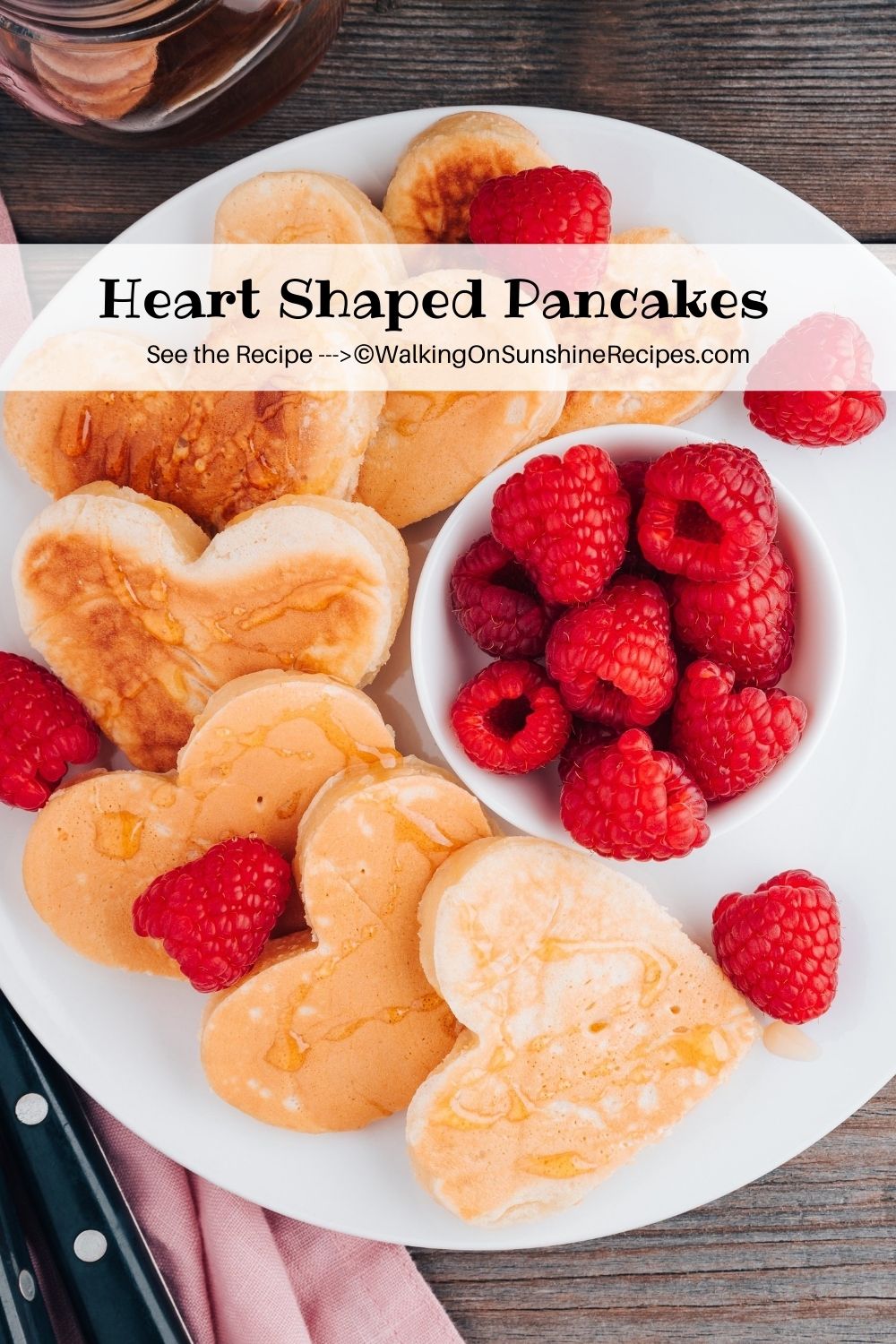 Heart Shaped Pancakes with raspberries from WOS