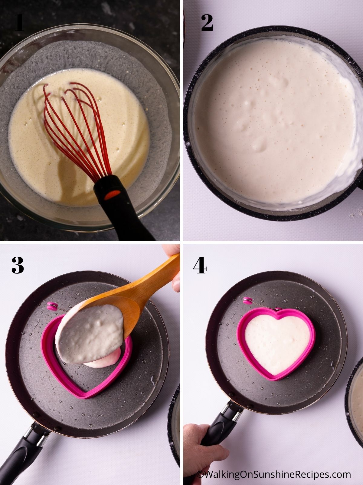 How to make heart shaped pancakes.