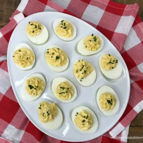 The Best and Easiest Deviled Eggs Recipe from Walking on Sunshine Recipes