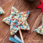 Closeup of Patriotic Cereal Stars on Sticks from Walking on Sunshine Recipes