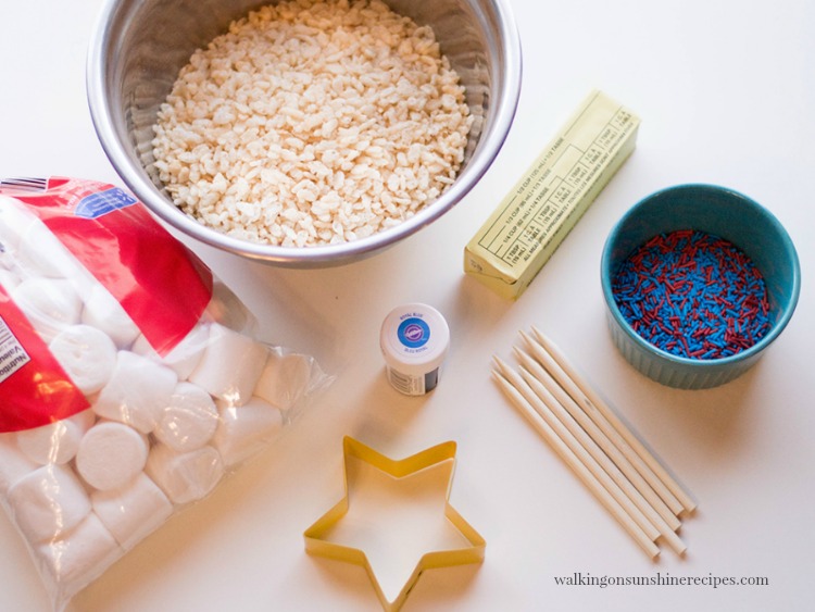 Ingredients for Patriotic Cereal Treats 