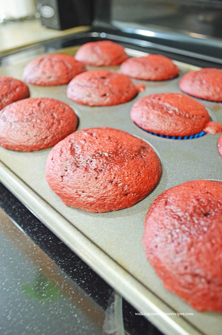 Red Velvet Patriotic Cupcakes Baked 