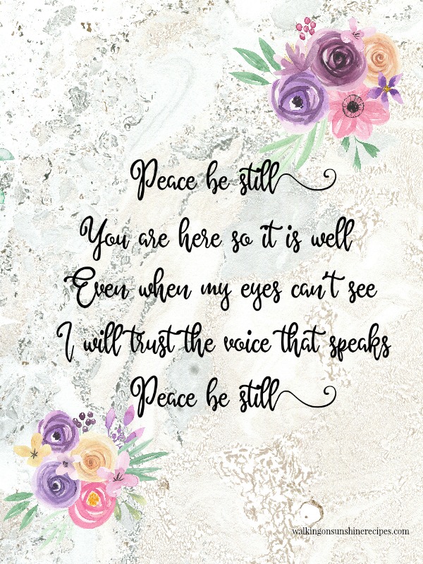 Peace Be Still Printable from Walking on Sunshine Recipes