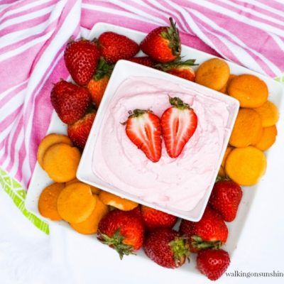 Strawberry Fruit Dip from Walking on Sunshine Recipes FEATURED photo